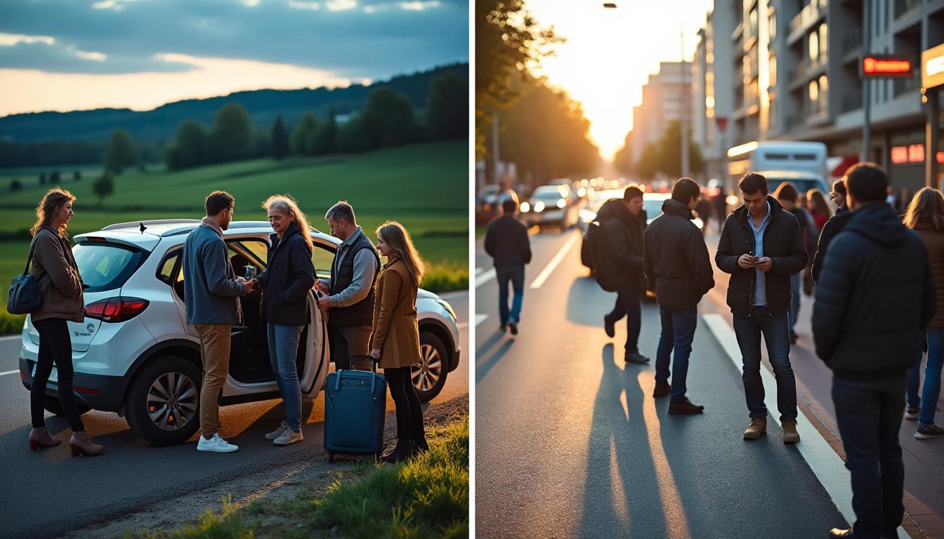 Illustration: Définition et enjeux du covoiturage rural versus covoiturage urbain