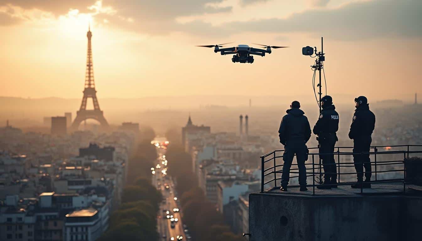 Illustration: Derrière le vol : les défis réglementaires et sécuritaires du drone à Paris