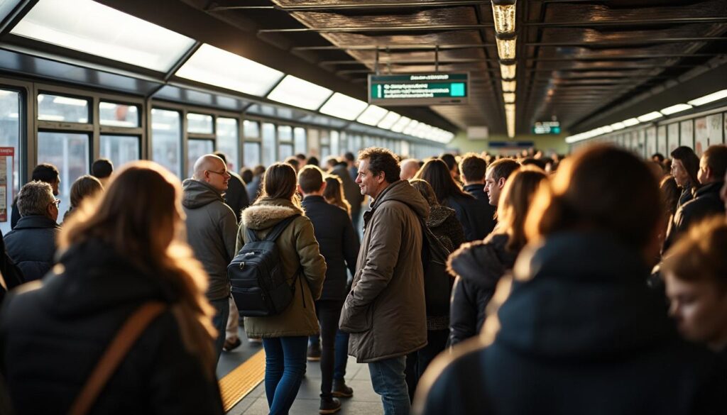 Mobilité urbaine dans le métro face à l’affluence du weekend