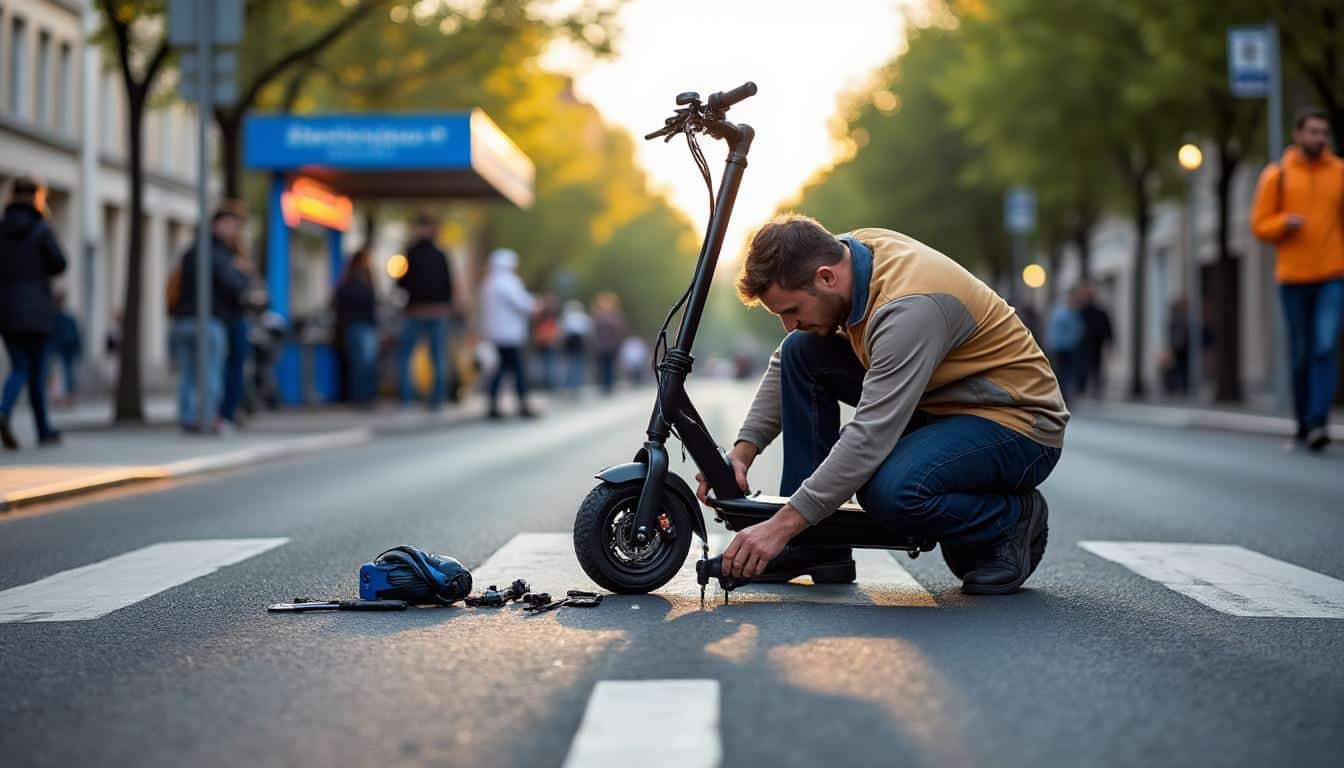 Illustration: Identifier les pannes courantes et leurs causes en mobilité urbaine pour la réparation de trottinette